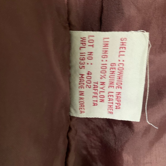 VINTAGE Y2K BURGUNDY LEATHER TRENCH JACKET - Picture 3 of 6